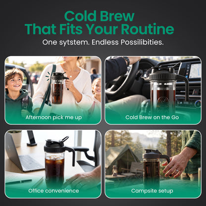 Kevo Double Barrel Cold Brew Coffee Maker for K-Cup Pods, No Electricity