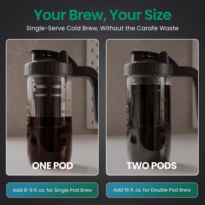 Kevo Double Barrel Cold Brew Coffee Maker for K-Cup Pods, No Electricity